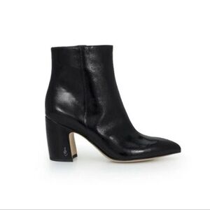 Sam Edelman Women's Hilty Ankle Bootie Black Crinkle Patent